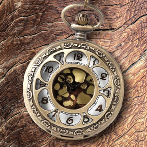 Vintage & Modern Pocket Watch NEW Gold Pattern Nugget Pendant Chain Gift